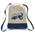 2 Tone 12 Oz. Canvas Cinch Backpack - 1 Color (14"x18"x2")